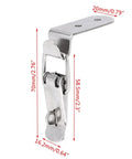90 Degree Latch Kit With 10 Pieces Duck Mouth Buckle Hook Lock Spring Loaded Draw Toggle Clamp for doors, dimensions shown