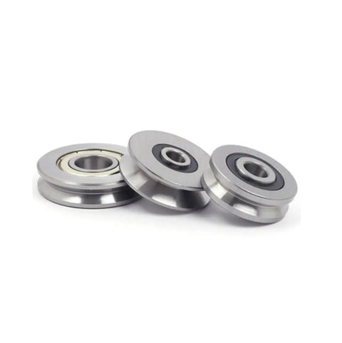 10 Piece V Groove Miniature Bearings And U Shape Pulley Wheels For Wire Guide Tracks engineered for smooth rolling action.