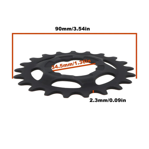 Rear Wheel Internal Derailleur Freewheel 21T for 1/8 and 3/32 chains, black, 90mm OD, 34.5mm bore, 2.3mm thick