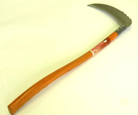 23 Inch Long Handle Tropical Vine Grass Sickle For Pruning Cutting And Harvesting Lightweight Yet Durable With Sturdy Wooden Handle And Heavy Gauge Stainless Steel Blade Serrated Edge Ideal For Weeds And Grass