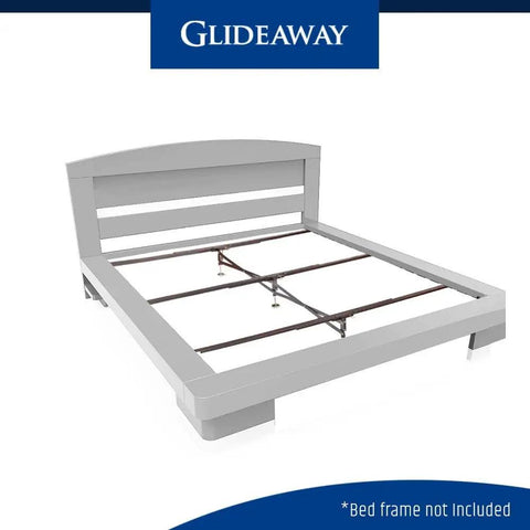 Badass X Support Bed Frame Reinforcement Kit With Three Heavy Duty Cross Bars And Ultra Sturdy Center Leg for Queen King and Full Sizes displayed on a bed.
