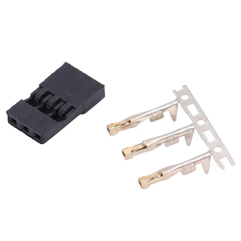 Gold Plated JR Plug Kit 3 Pin Male Connector Set with ABS Shells and Brass Contacts for Model Aircraft and RC Hobby Electronics