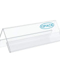 Clear Acrylic Desk Name Plates Pack Of 12, 3x8.5 Inch Tent Style Name Plate Holders side view showing 1.8mm thick material