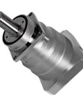 Heavy Duty Precision Planetary Gearbox For Dc Motors Killer Speed Reducer with shiny silver steel body and output shaft view