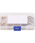 Brass Spacer Kit For Electronics And 3D Printer Mounts, 180-Piece M2.5 Hardware Set With 10 Female-Female Spacers, 10 Male-Female Pillars, 50 Screws, 50 Nuts, Oxidation-Deterrent Brass For Precise Component Spacing And Do It Yourself Builds, in plastic organizer case