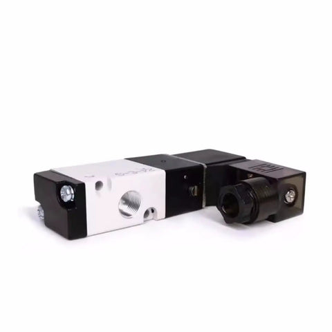 DC24V 3/2 Way Solenoid Valve, 1/4 Inch PT, Normally Closed, Aluminum Body, Model 3V210-08, High Flow for Industrial Air Systems