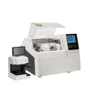 Built Tough 2d Patternless Auto Lens Edger Machine With Fully Automatic Tracing For Eyewear Labs, white design with transparent lid.