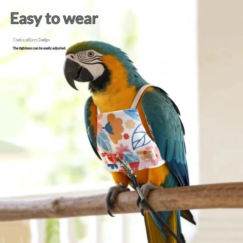 Anti Pinch Design Bird Flight Suit For Parrots Adjustable Walking Harness And Training Gear Polyester