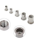 Stainless Steel Rivet Nuts Kit 77 Pcs Five Sizes 8-32 10-24 1/4-20 5/16-18 3/8-16 Threaded Insert Nutserts Rivnuts For Automotive DIY Projects