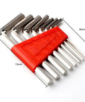 Heavy Duty 8 Piece Metric Hex Wrench Kit With Dual Arm Design Ranging From 1.5mm To 6mm For Tough Auto Home And Bike Repairs Made Of Hardened Steel, red holder