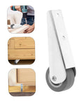 Top Shelf Heavy Duty Barn Door Sliding Wheels And Silent Caster Rollers Smooth Glide Hardware showing smooth gray wheel and sturdy aluminum mount.