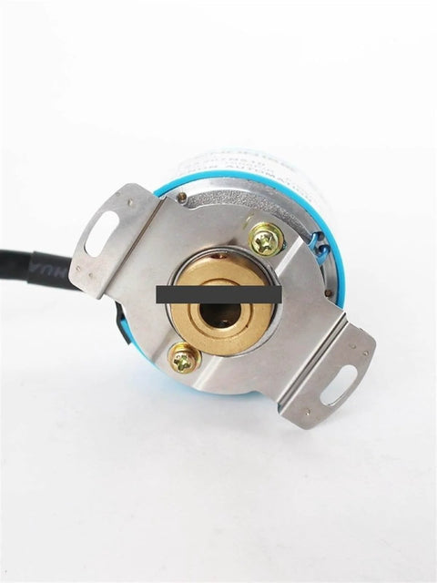 Front view of Servo Motor Encoder OIH48-1000P6-L6-5V TS5207N510 TS5207N577 with metal mounting brackets and cable for CNC use.