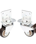 Heavy Duty Silent Swivel Casters With Soft Rubber Universal Wheels For Furniture Movers shown from the side view highlighting wheels and mounts.