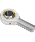Beefy Rod End Bearing Heim Joint Two Pack With Three Eighths Inch Bore And Right Hand Thread Pre Lubricated Three Eighths Twenty Four Thread Forged Steel Body Delivers Ten Kilonewtons Static Load And 9 Degree Angular Misalignment, single rod end bearing with threaded shank