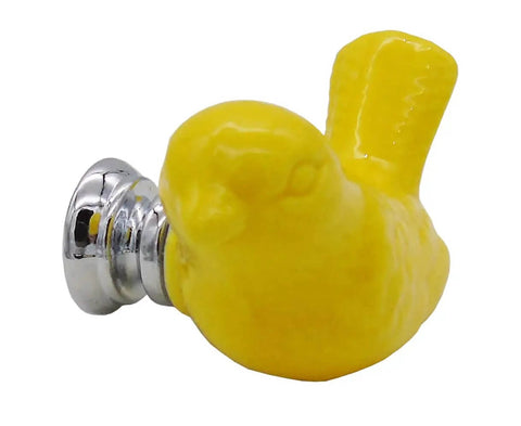 6 Piece Vintage Style Cup Pull Bars With Striking Bird Motif Decor To Spruce Up Dressers And Cabinets In A Flash yellow bird pull handle