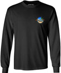 Outrigger Canoe Logo Long Sleeve Cotton Tee For Men Ultra Soft 100 Percent Cotton Black Size Large Classic Comfort For Everyday Casual Wear Rib Knit Collar Durable Tee