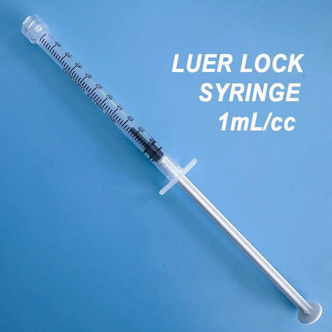 100 Pack 1ml Luer Lock Syringe No Needle, 1cc Small Syringes Individually Sterile Wrapped, Twist Tip, Bulk Medical Dosing Tools for Safe Precise Applications, 1ml syringe