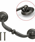 Vintage Style Bail Drop Cabinet Pulls 3.25 Inch Center Spacing 82mm Antique Dark Brass Bronze Oil Rubbed with screws