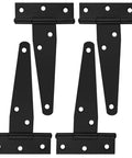 4 Inch T Shape Shed Door Hinges Heavy Duty 4 Pack for Barn Doors Fence Gates and Windows Carbon Steel Outdoor Use