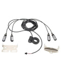 Rock Your Night Ride With This Super Bright 12 Volt E Bike Headlight Kit Featuring IP65 Waterproof Gears And Secure Snap Mount For Glowing 200 Lm LED Visibility So You Can Cruise Safe In Any Weather Without A Flak. 12V headlight kit with wiring, switch, and metal mounts