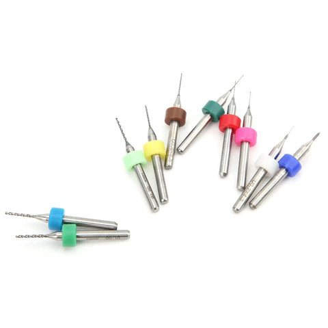 PCB Drill Bit Set For Circuit Boards, Pro Grade Tungsten Steel Micro Twist Bits Kit, 0.1mm To 1.0mm, colorful set of 10 pcs