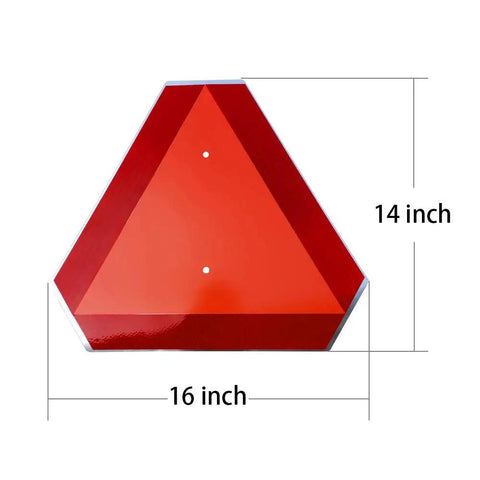 Slow Moving Vehicle Sign For Golf Carts And Farm Vehicles, 14 Inch By 16 Inch aluminum diamond grade reflective safety triangle