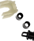 Automatic Transmission Shift Cable Bushing Kit Four Piece Set With Retaining Clamp displayed on white background
