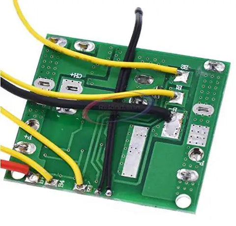 Solid 5S Li Ion Battery Protection Board with 20A Bms Module showing circuit layout and wiring for 18V and 21V lithium packs.