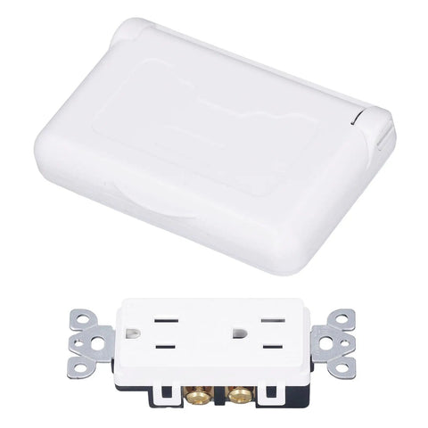 Badass Weatherproof Outlet With Cover 15 Amp 125 Volt Outdoor Electrical Receptacle with durable snap latch and protective cover.