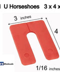 Heavy Duty Plastic U Shim Variety Pack With 150 Pieces Rock Solid Gear 3 x 4 x 1/16 inch red shim for leveling windows and doors.