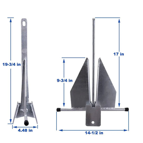 Fluke Anchor Kit With Chain And Rope For Boats Pontoon Deck Fishing And Sail 8 Lb Set dimensions of galvanized fluke anchor