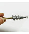 Close-up of Heavy Duty Zinc Self Drilling Drywall Anchors Kit With Screws For Strong Indoor Mounts Rust Proof Metal Construction