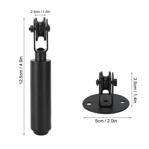 Vintage Style Hanging Light Pulley Kit For Pendant Lamps Old School Cast Iron Wire Pulley Bearing Rod Set side view