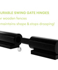 Beefy 7 Inch Heavy Duty Gate Hinge 2 Pack For Swing Gates and Trailer Ramp Gates, Matte Black Steel Weld On Barrel Hinges