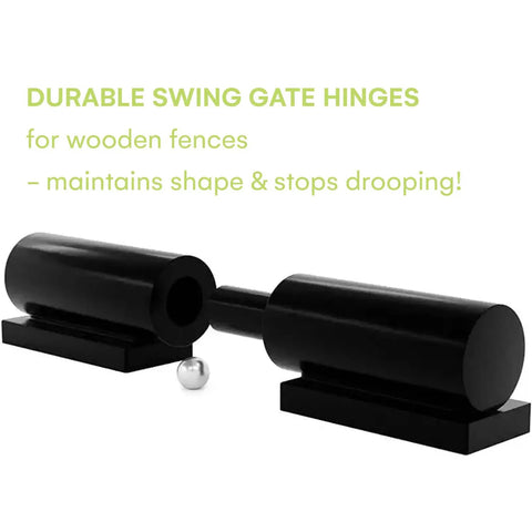 Beefy 7 Inch Heavy Duty Gate Hinge 2 Pack For Swing Gates and Trailer Ramp Gates, Matte Black Steel Weld On Barrel Hinges