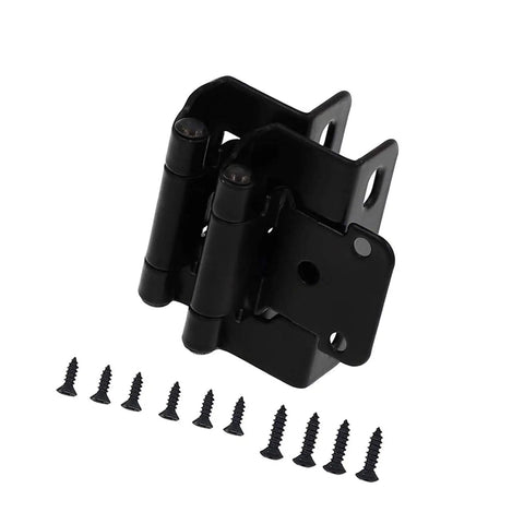 Two Pack Antique Steel Cabinet Hinges For Kitchen Cabinets With One Half Inch Overlay And Partial Wrap Half Hide Design