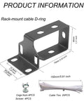 Heavy Duty Steel Vertical Cable Management Brackets For 19 Inch Server Rack Mount D Ring Wire Organizers dimensions with screws and cable ties.