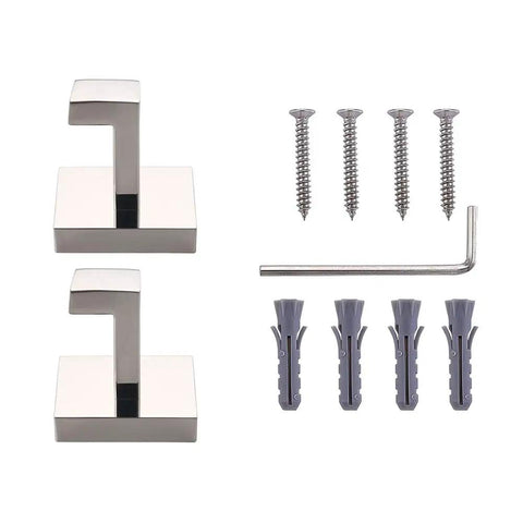 Heavy Duty Stainless Steel Coat And Towel Hooks 304 Rustproof Square Wall Mounted Modern Hooks with screws and anchors