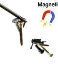 Long Philips Cross Screwdriver Bit Set 6 Pieces - 6 Inch S2 Steel Phillips Bits showing magnetic pickup ability with screws