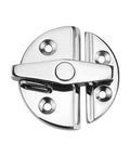 316 Stainless Steel Boat Door Catch Latch 55mm Round Twist Lock for Boats and Outdoor Cabinets, front view