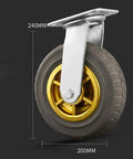 Heavy Duty 8 Inch Rubber Swivel Caster Wheels 4 Pack Silent Load Haulers For Furniture And Commercial Gear Crafted Tight To Glide Easy Across Shops Or Homes Gray Set Smooth As Butter showing single caster with silver mounting plate and gray tire.