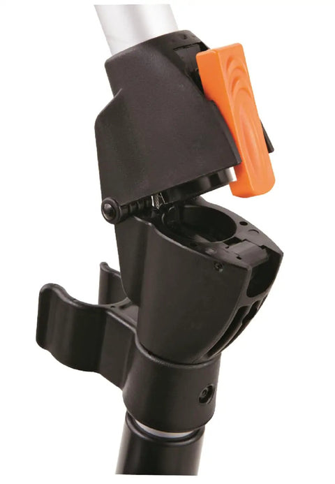 Close-up of handle and brake on Top Reading Center Line Measuring Wheel With Pistol Grip Brake And Reset, 5 Digit Magnified Counter, 3 Foot Foldable Wheel