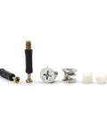 3 In 1 Connector Bolt And Dowel Set With Preinserted Nut For Furniture Fittings Zinc Alloy Fasteners displayed on white background