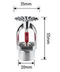 Five Pack Pro Grade Brass Pendent Fire Sprinkler Head 1 2 Inch DN15 Heat Activated At 68 Degrees Celsius For Commercial Fire Suppression and Built Tough Emergency Safety with red element and metallic finish.