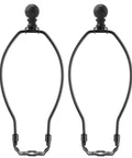 Solid Build Black 10 Inch Lamp Shade Harp Holders 2 Pack Heavy Duty Metal fixtures displaying sleek black metal design.