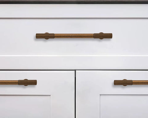 Antique Brass Heavy Duty Cabinet Pulls Ten Pack With 3 Inch Hole Center on white kitchen drawers