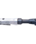 Three Eighths Inch Air Ratchet Wrench With Aluminum Housing, Pro Grade Lightweight Power For Auto Shop Tasks, 150 RPM, Torque 9.6 To 51.6 Foot Pounds Or 13 To 70 Newton Meters, Perfect For Mechanics And Repair Jobs, side view