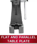 Pro Level 2 Ton Arbor Press With Precision Steel Ram And Slotted Top Plate front view showing flat and parallel table plate.