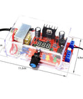 Adjustable LM317 Power Supply Kit From 110V To DC With 1.25V To 12V Output Built In Voltmeter in transparent case