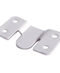 Heavy Duty Sectional Couch Connectors 40 Piece Set Featuring Grip Tight Interlock Design And Polished Silver Finish close-up of a bracket for sofa assembly.